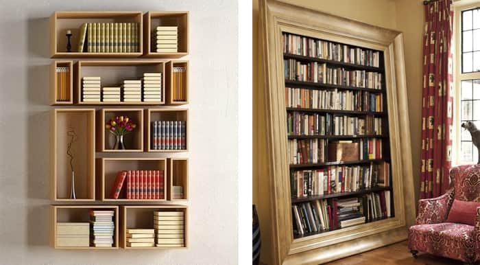 decoracao de estantes com livros